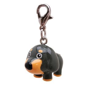 Poly 3 D Long Ears Grey Dog Charm
