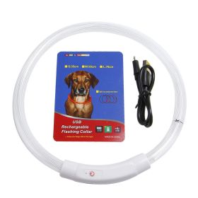 USB Rechargeable LED Dog Collar Multi-Color Lighting Dog Safety Collar Cuttable Length Glow Dog Collar For Small Medium Large Dog Night Walking (Option: 35cm)