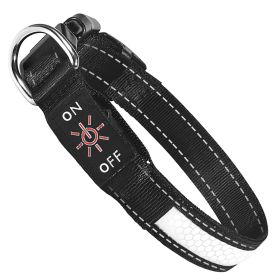 Light Up Dog Collar LED Dog Collar Safety Night Glowing Dog Collar with 9 Light Colors IPX7 Waterproof USB Rechargeable S/M/L (Option: l)