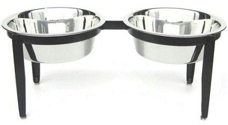 Visions Double Elevated Dog Bowl (Option: large)